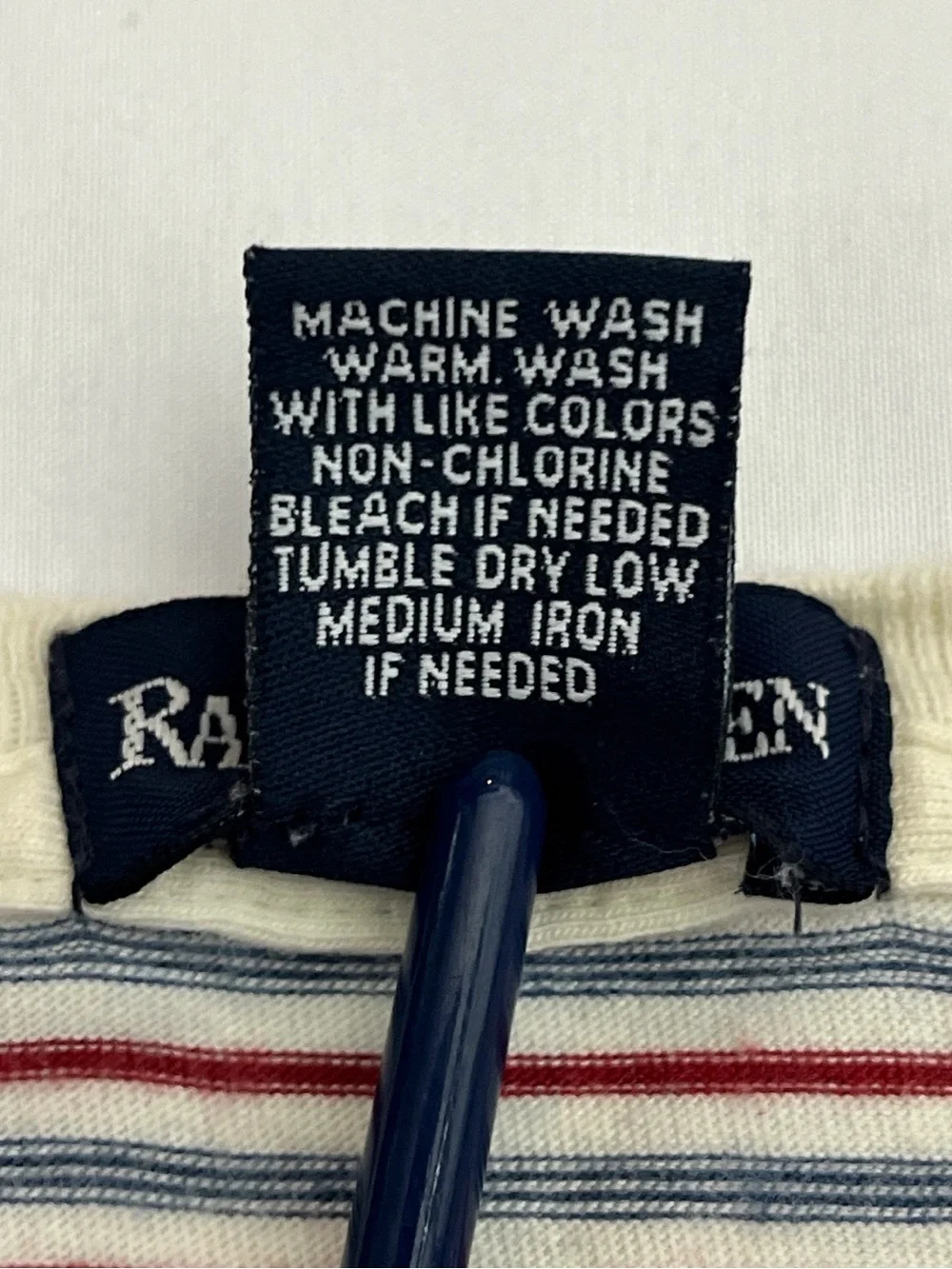 Ralph Lauren 90s Longhorn Micro Stripe Vintage T-Shirt 4T
